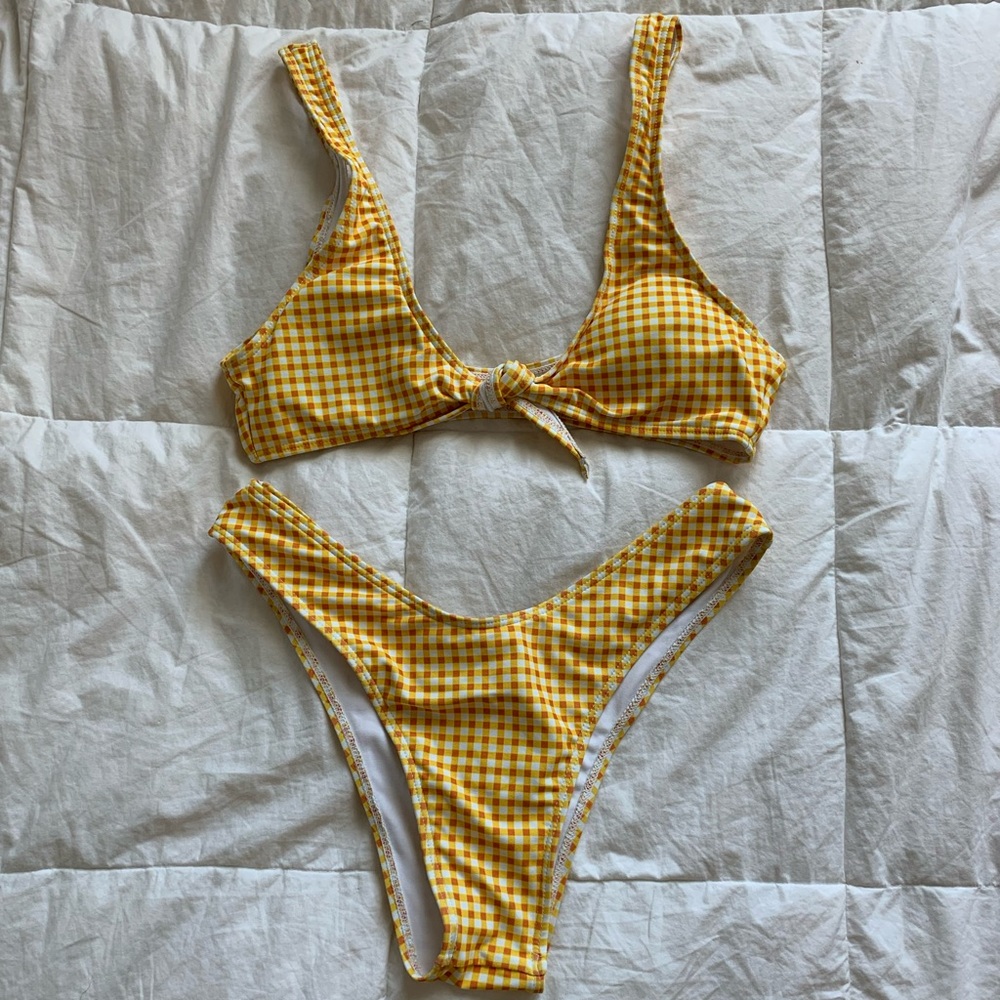 yellow plaid bikini